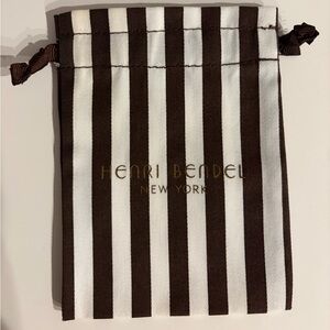 Henri Bendel Brown and White Striped Pouch